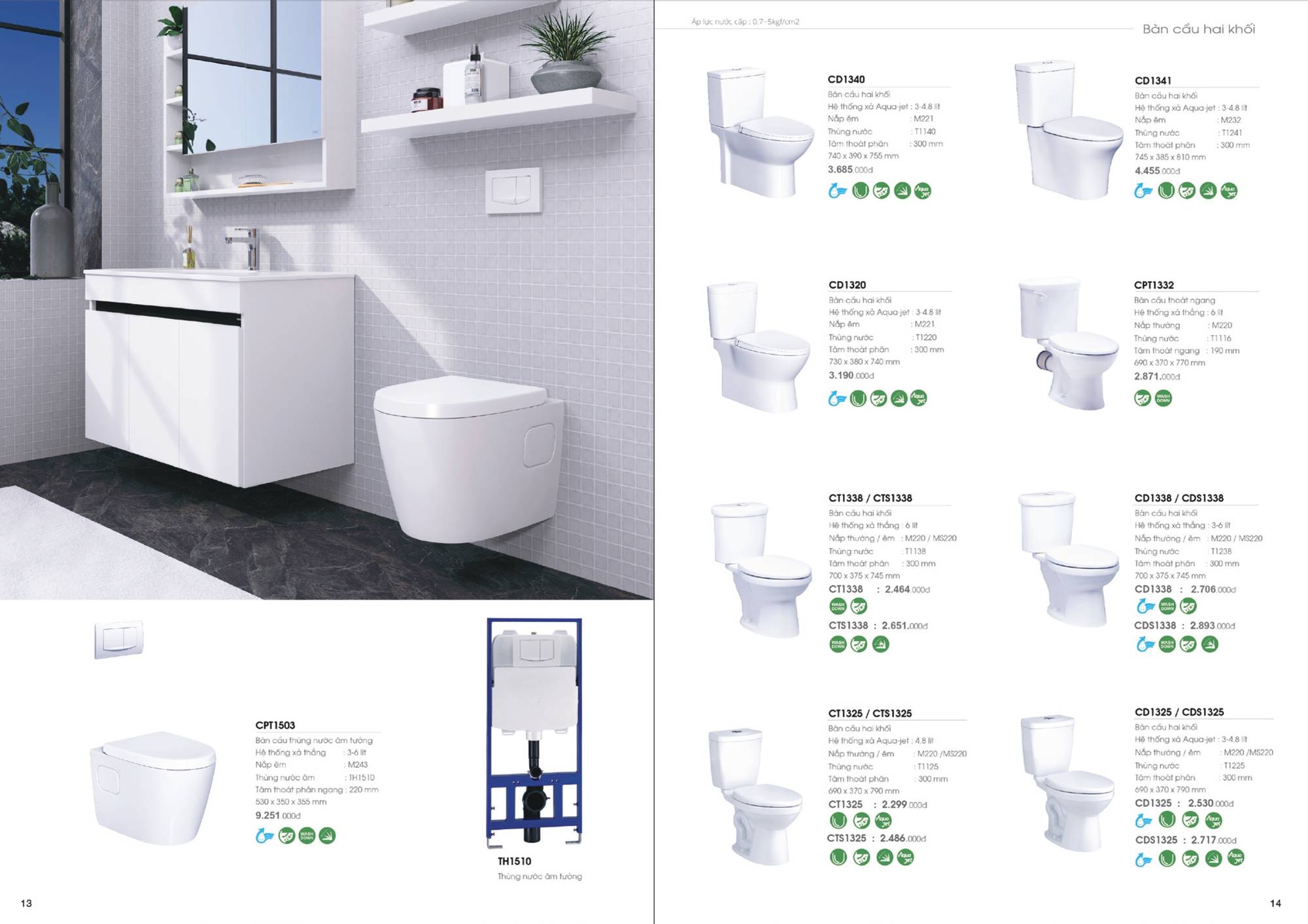 Catalogue và Bảng giá Thiết bị vệ sinh CAESAR mới nhất T7 2024 /Page 8